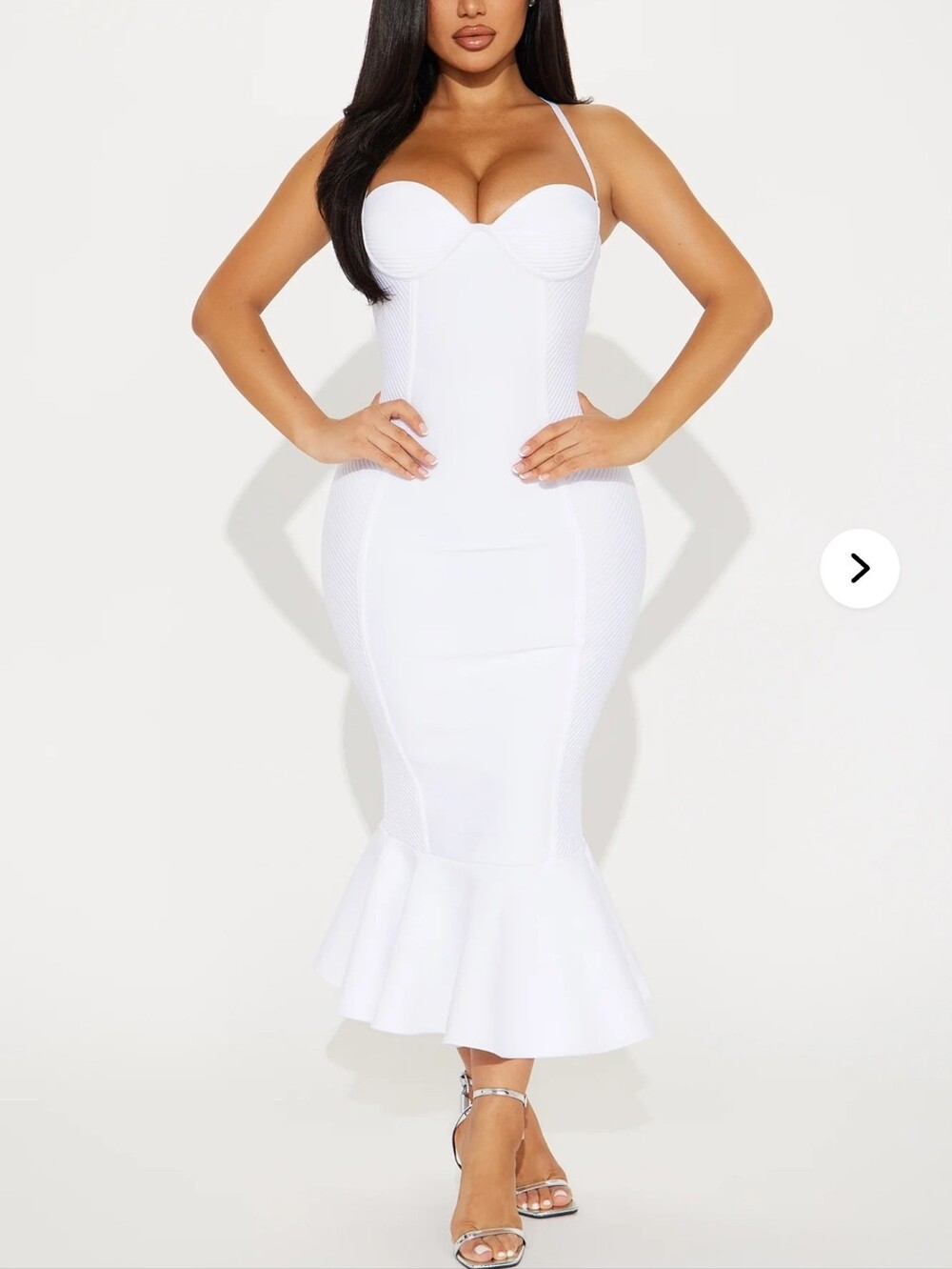 White Bodycon Mermaid Dress - Women